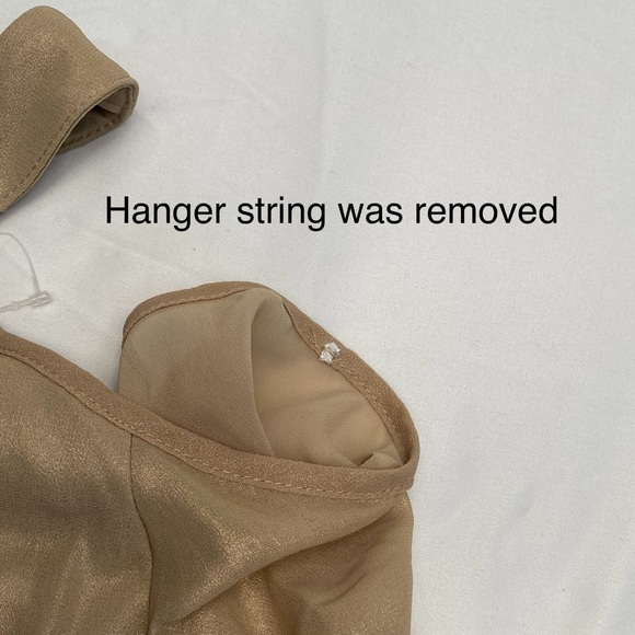 Thalia Sodi Shimmery Gold Cold Shoulder Top with Removable Jewelry Trim - Picture 14 of 14